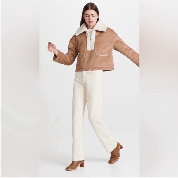 Naadam Vegan Shearling Quarter Zip Jacket NWT - Picture 3 of 11